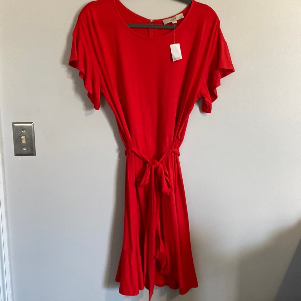 Tie Waist Flounce Dress